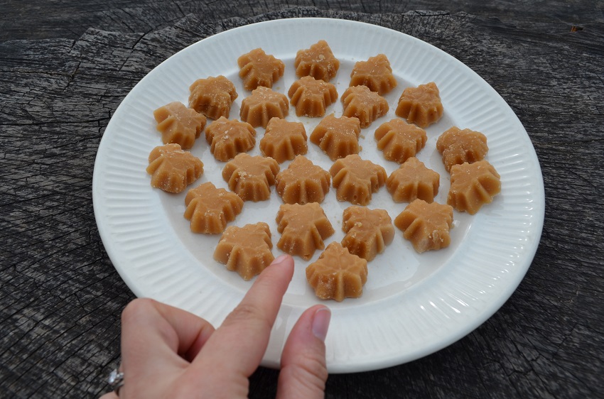 Maple candy on a plate