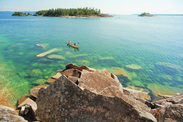 View of shoreline in Lake Superior Provincial Park