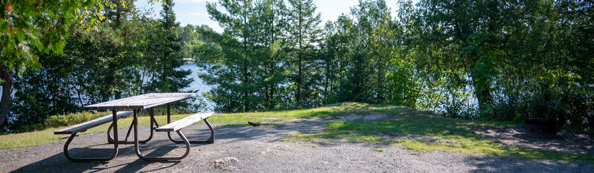 Picnic table on a campsite