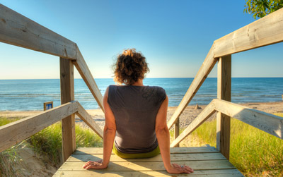 Sitting at the beach