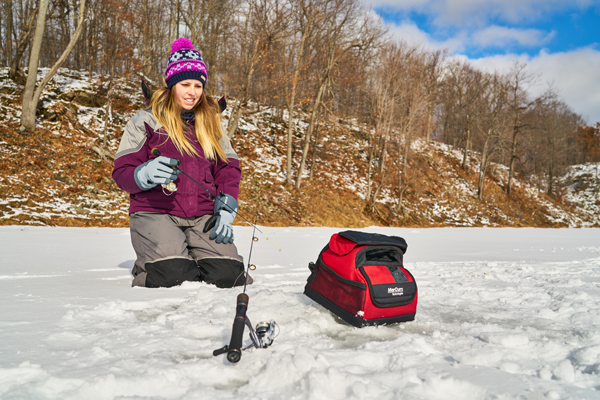 ice fishing at Frontenac Provincial Park