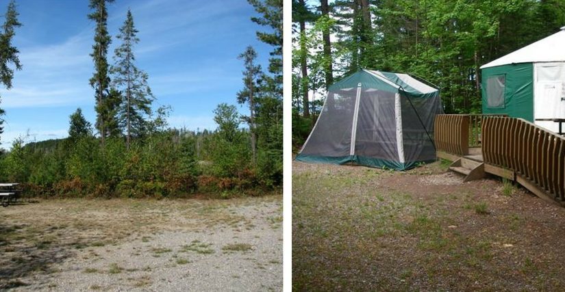 deux emplacements de camping, côte à côte