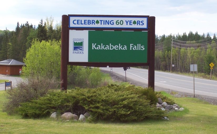 Kakabeka Falls 60th Anniversary sign