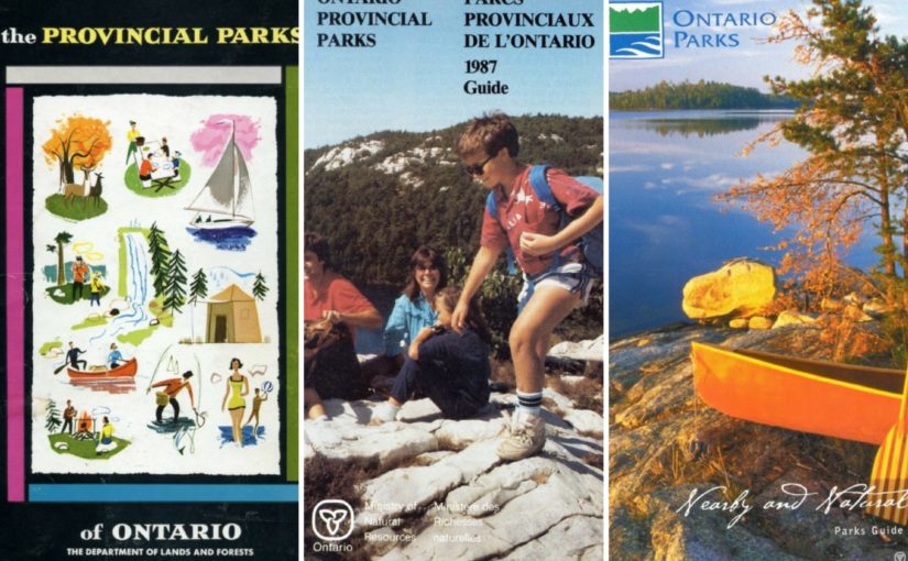 Collage of vintage parks guides