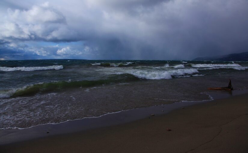 stormy beachfront
